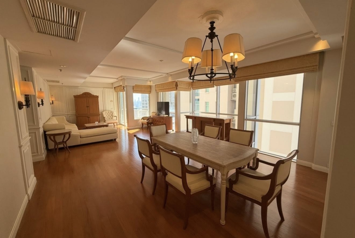 Langsuan Ville condo 2 Bedroom for rent Spacious high floor unit with unobstructed Bangkok city view